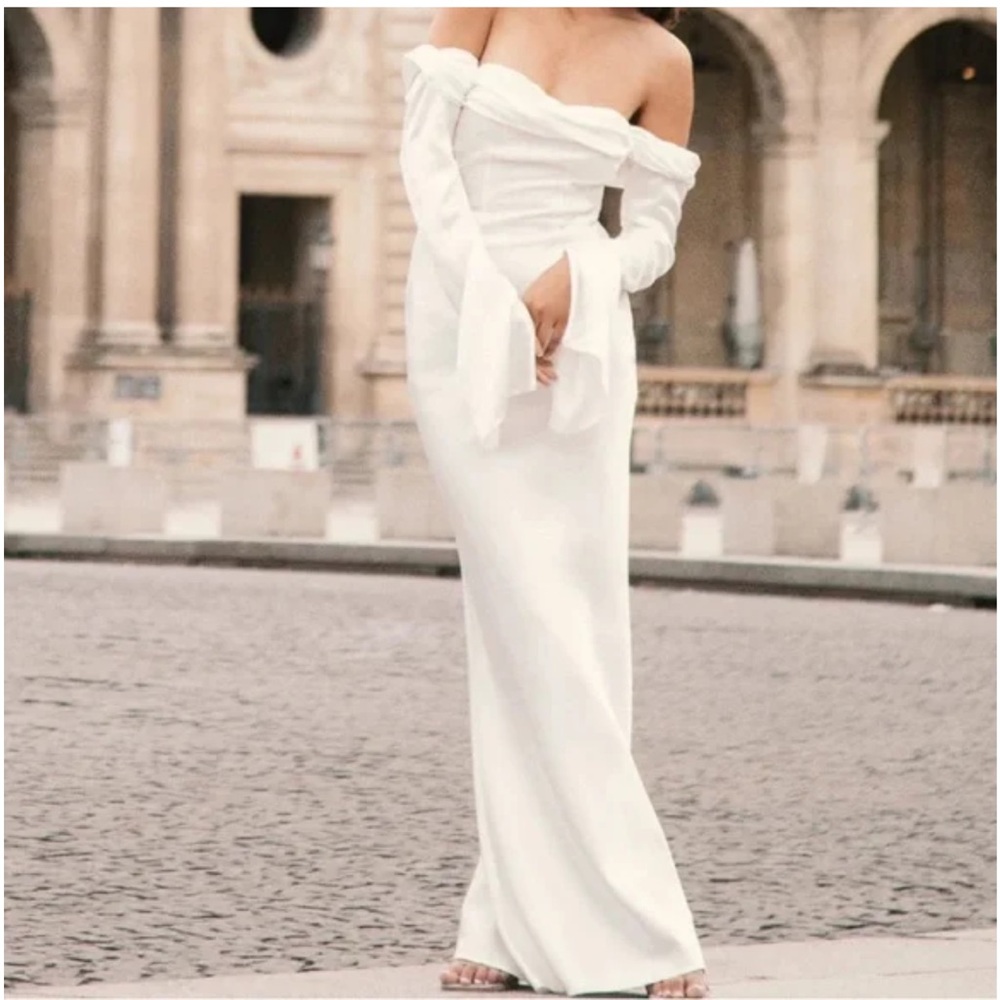 Meshki Off-Shoulder White Maxi Dress